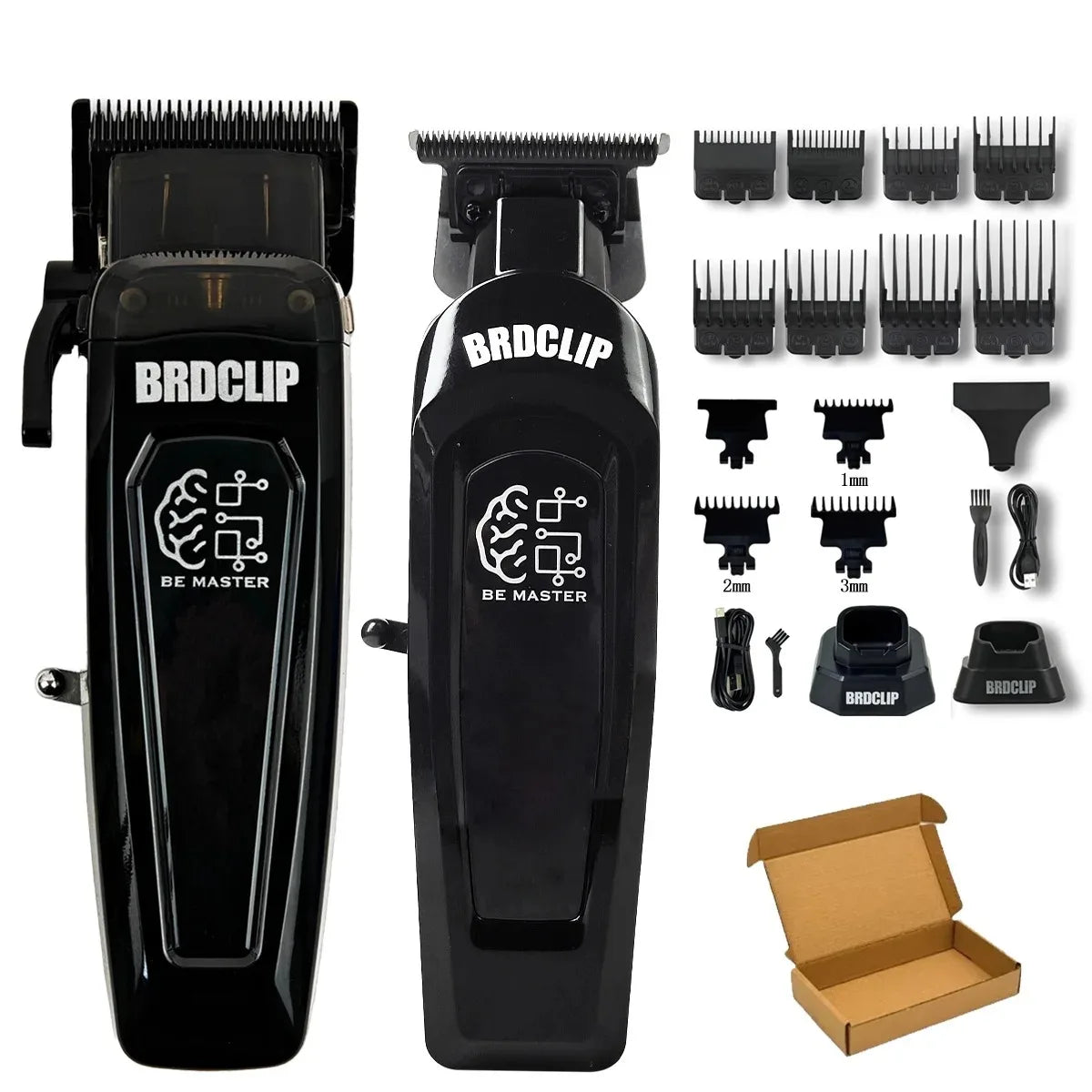 Professioneller elektrischer Haarschneider BRD 106 mit Ladestation 7500 U/min Haartrimmer für Herren DK-078 DLC Klinge 7200 U/min Friseurset 2-teilig