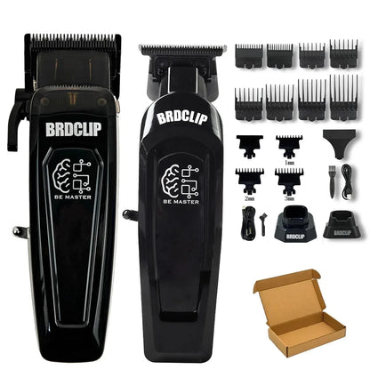 Professioneller elektrischer Haarschneider BRD 106 mit Ladestation 7500 U/min Haartrimmer für Herren DK-078 DLC Klinge 7200 U/min Friseurset 2-teilig