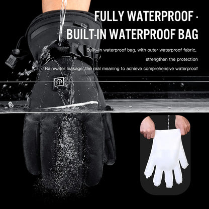 Elektrisch beheizte Handschuhe Motorrad Winter Motorrad Beheizte Handschuhe Warme Wasserdichte Wiederaufladbare Heizhandschuhe Für Schneemobil