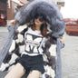 MAOMAOKONG Brand Long Winter Jacket Women Outwear Thick Parkas Natural Real Fox Fur Collar Coat Hooded Pink Female Clothing