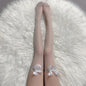 Sweet Over Knee Long Socks Women Girls Lolita Bowknot Thigh High Stockings Punk Lace Mesh Legging Hollow Fishnet Pantyhose