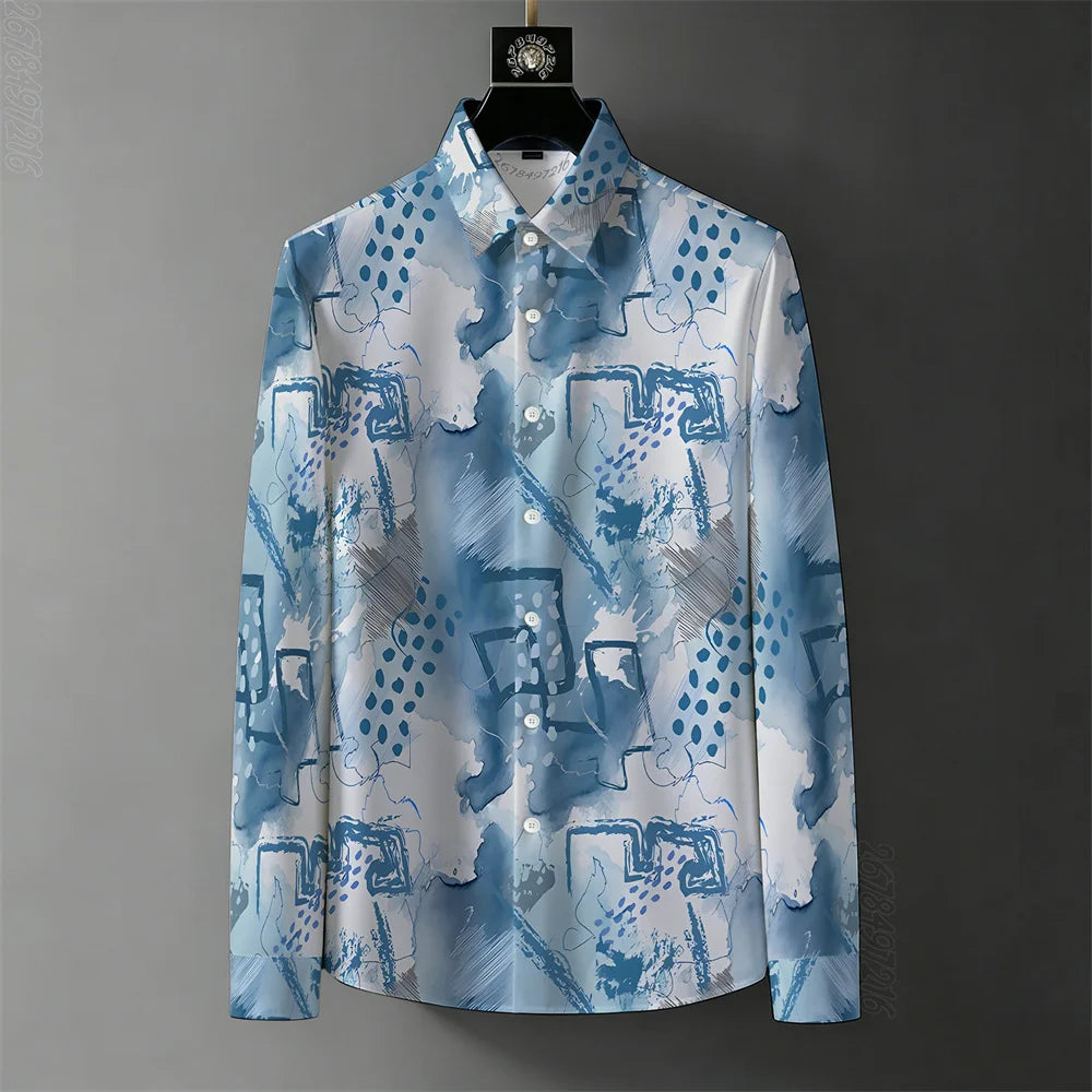 Men's Abstract Graffiti Print Casual Shirt