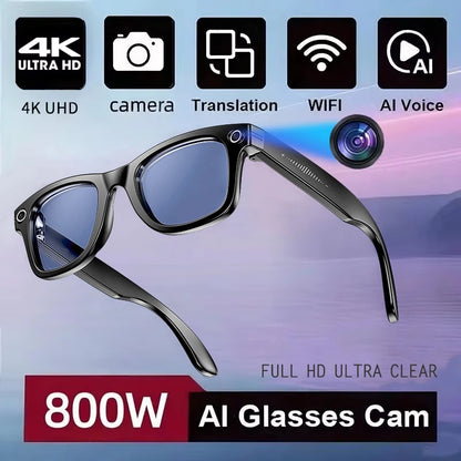 800W Camera AI Smart Translation Sunglasses – Waterproof, Color-Changing, Photo & Video