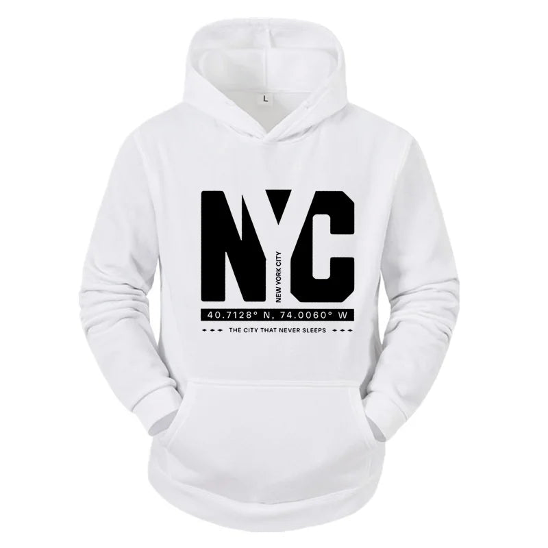 New Autumn And Winter Men's Casual Fashionable Comfortable Letter Printed Long Sleeved Hooded Versatile Sportswear Pullover