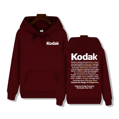 Kodak Print Fashion Men‘s Sportswear Autumn Winter Daily Street Casual Comfortable Loose Sports Hoodie