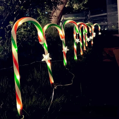 5/8 Stück Weihnachten Solar Stern Zuckerstange Plug-in-Licht, Weihnachtsdekoration, verwendet für Urlaub, Hof, Garten, Rasendekoration