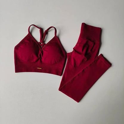 Pfirsichfarbener, hochtaillierter, hüftstraffender Sportanzug für Damen, stoßfeste Yoga-Fitnesskleidung zum Laufen und Stylen