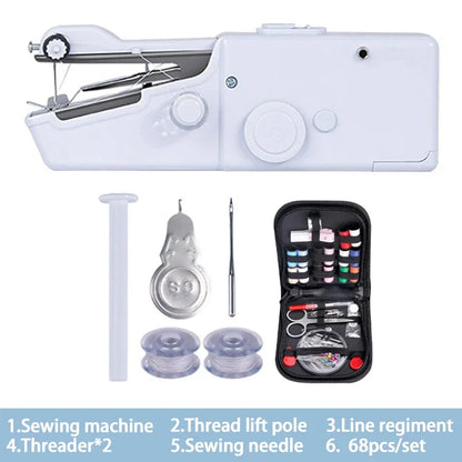Portable Manual Sewing Machine Handheld Rope-free Electric Quick Build DIY Apparel Supplies Arts Crafts Home Garden Embroidery