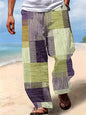 2025 Summer New Men's Casual Pants 3D Retro Shabby Print Beach Pants 100% Polyester Fiber Lightweight Stretch Cord Sweatpants