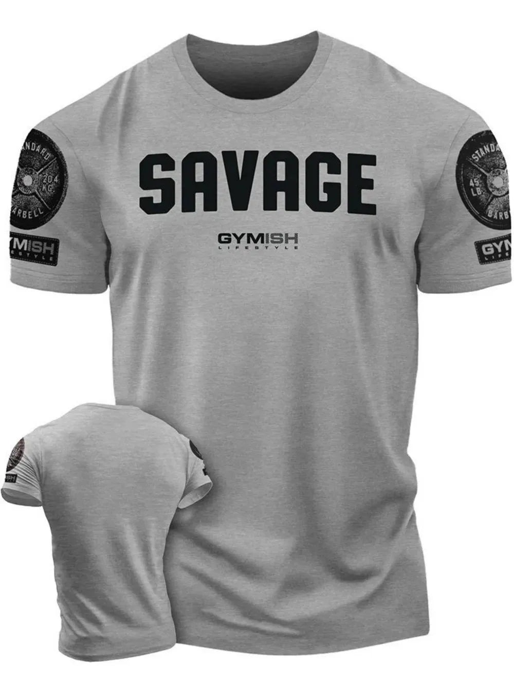 Summer new Adrenaline Power Workoout gym men's breathable round neck T-shirt high-quality letter printed casual top