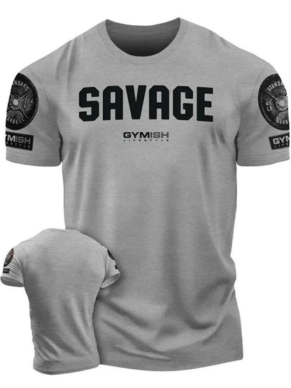 Summer new Adrenaline Power Workoout gym men's breathable round neck T-shirt high-quality letter printed casual top