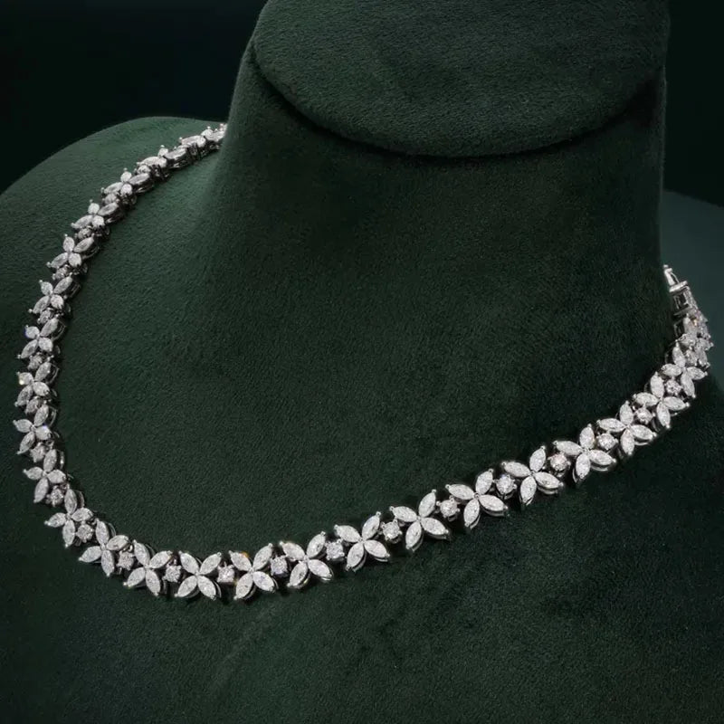 14K Gold 19.4Ctw Lab Grown Diamond Choker Necklace Designer Necklaces