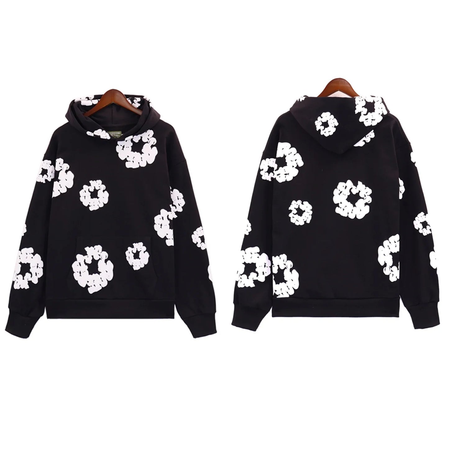 Hoodie Cross border European and American Hot selling Cotton Foam Printed Tears Hoodie Men's and Women's Hoodies
