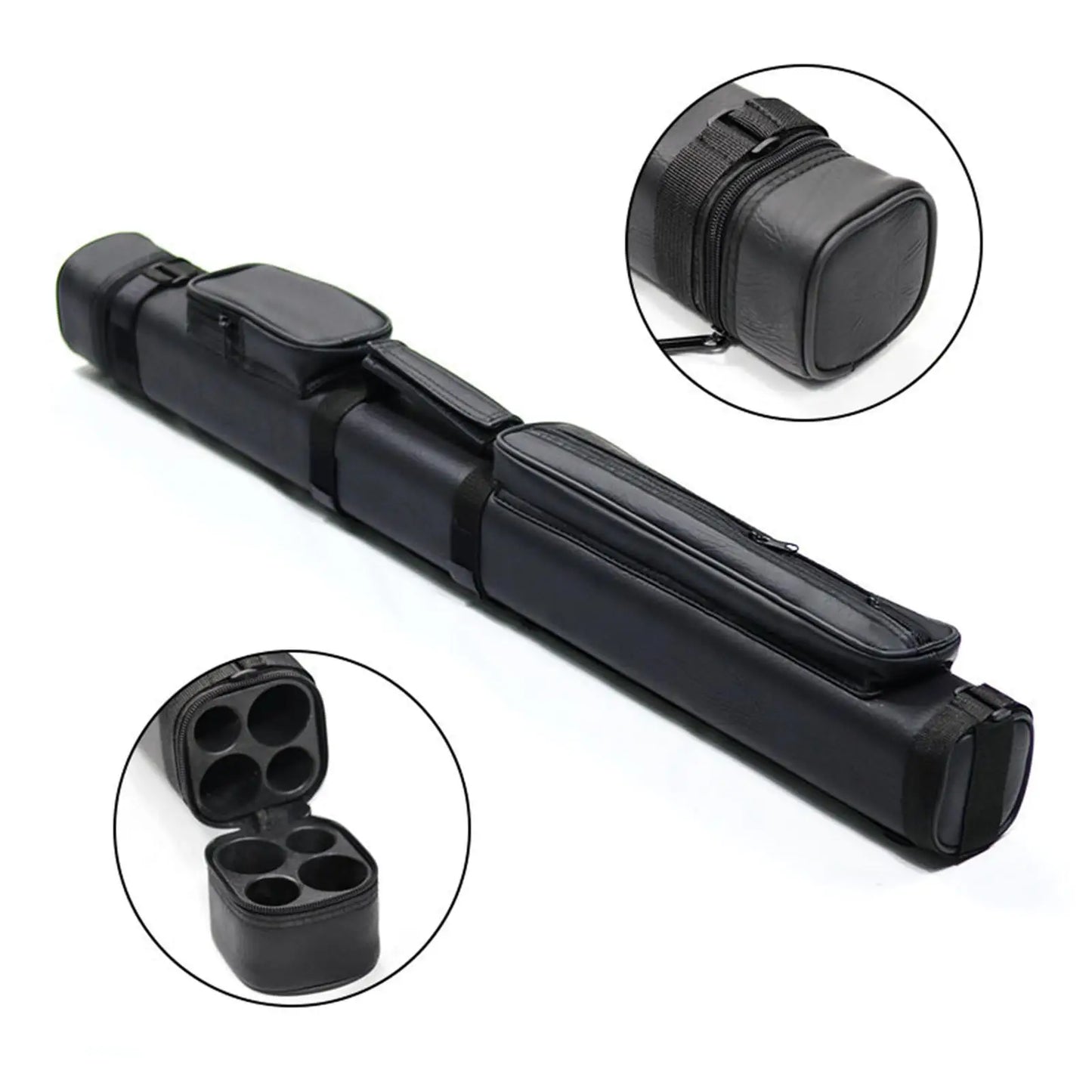 Premium Pool Cue Case for 2 Butts and 2 Shafts - Protective Carrying Bag for Billiard Enthusiasts