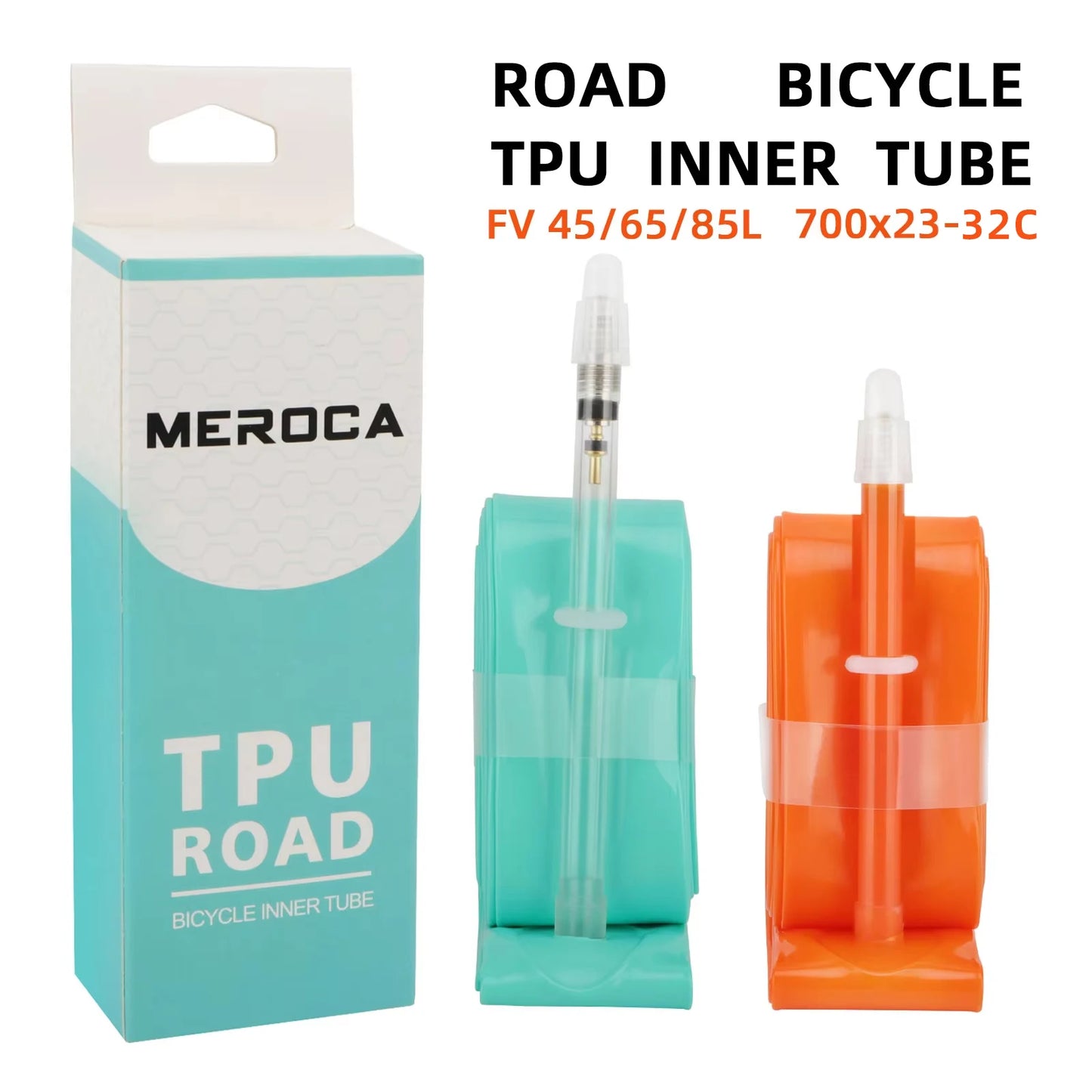 MEROCA Rennrad TPU-Schlauch 700x23-32C FV 45L/65L/80L Ultraleichter Rennradschlauch