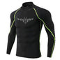 Herren Gothic-Print schnelltrocknendes Langarm-Fitness-Workout-Stretch-Enges Top Stehkragen atmungsaktives Trainings-T-Shirt S-3XL