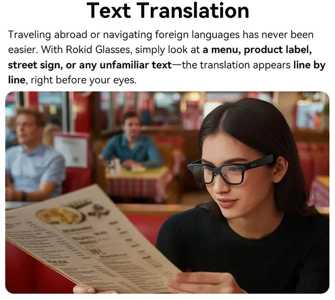 Rokid Glasses AR Smart Glasses 12MP erweiterte Kamera KI-Assistent 49g für tägliche Vlogs und alle Szenarien