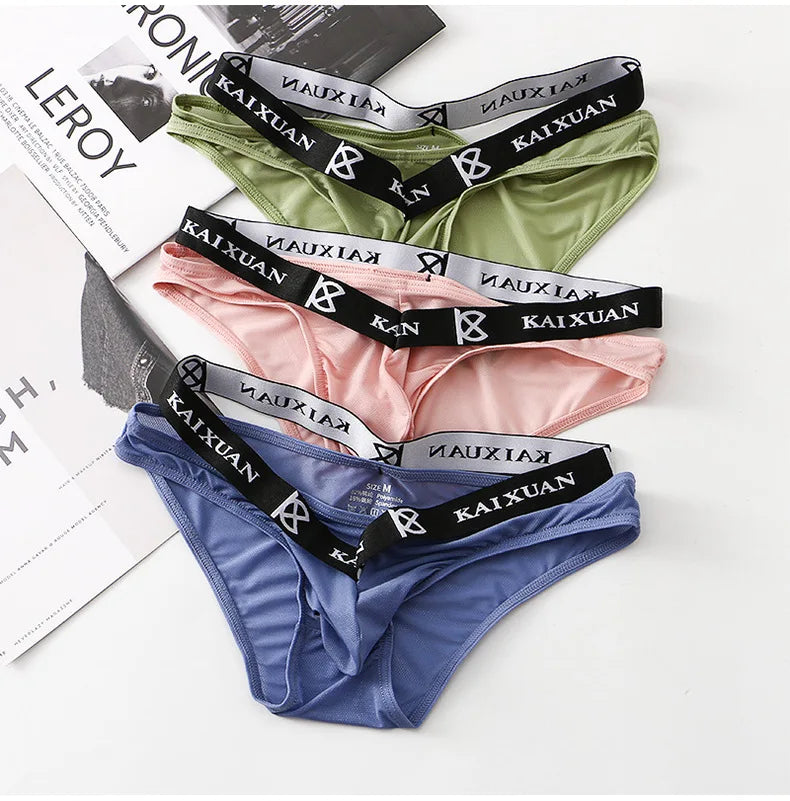 Men's Ice Silk Mesh Briefs  Breathable Underwear