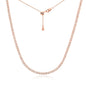 2mm Moissanite Tennis Necklace For Women S925 Silver Plated 18K Gold Sparking Rhinestone Choker Chain Wedding Jewelry Adjustable