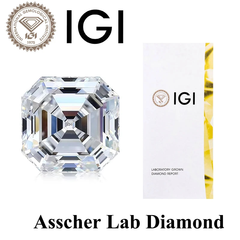 IGI Lab Diamond 1-5CT DEF VS-VVS Pear Heart Emerald Radiant Cushion IGI GIA Certificate White Grown Stone