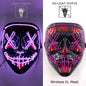 Drahtlose Neon-LED-Reinigungsmaske, im Dunkeln leuchtende Cosplay-Horrormaske, Halloween-Maskerade-Partymasken, leuchtende, lustige Verkleidung