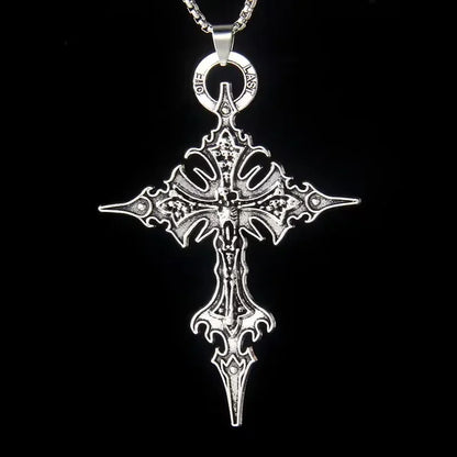 European And American Fashion Personality Retro Gothic Cross Necklace For Men And Women Street Hip-Hop Trendsetters Versatile Pe