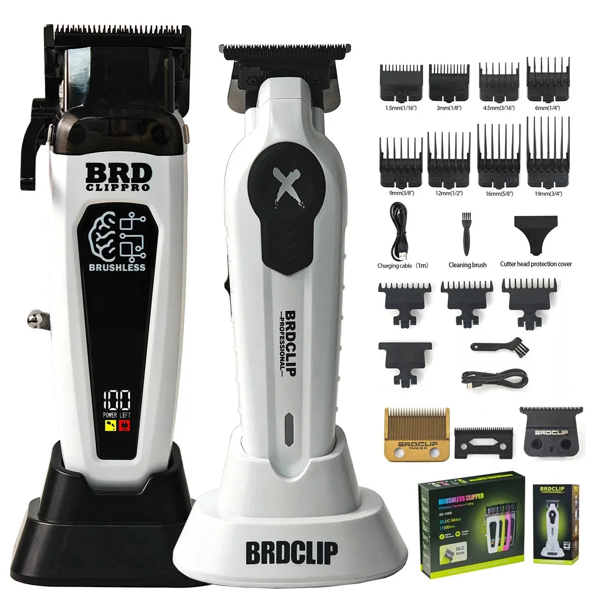 BRDCLIP 106B FA1T 609 Profi Haarschneidemaschine 7500RPM 7700RPM 7000RPM DLC Klinge mit Basis 106B Bürstenloser Motor Haarschneider