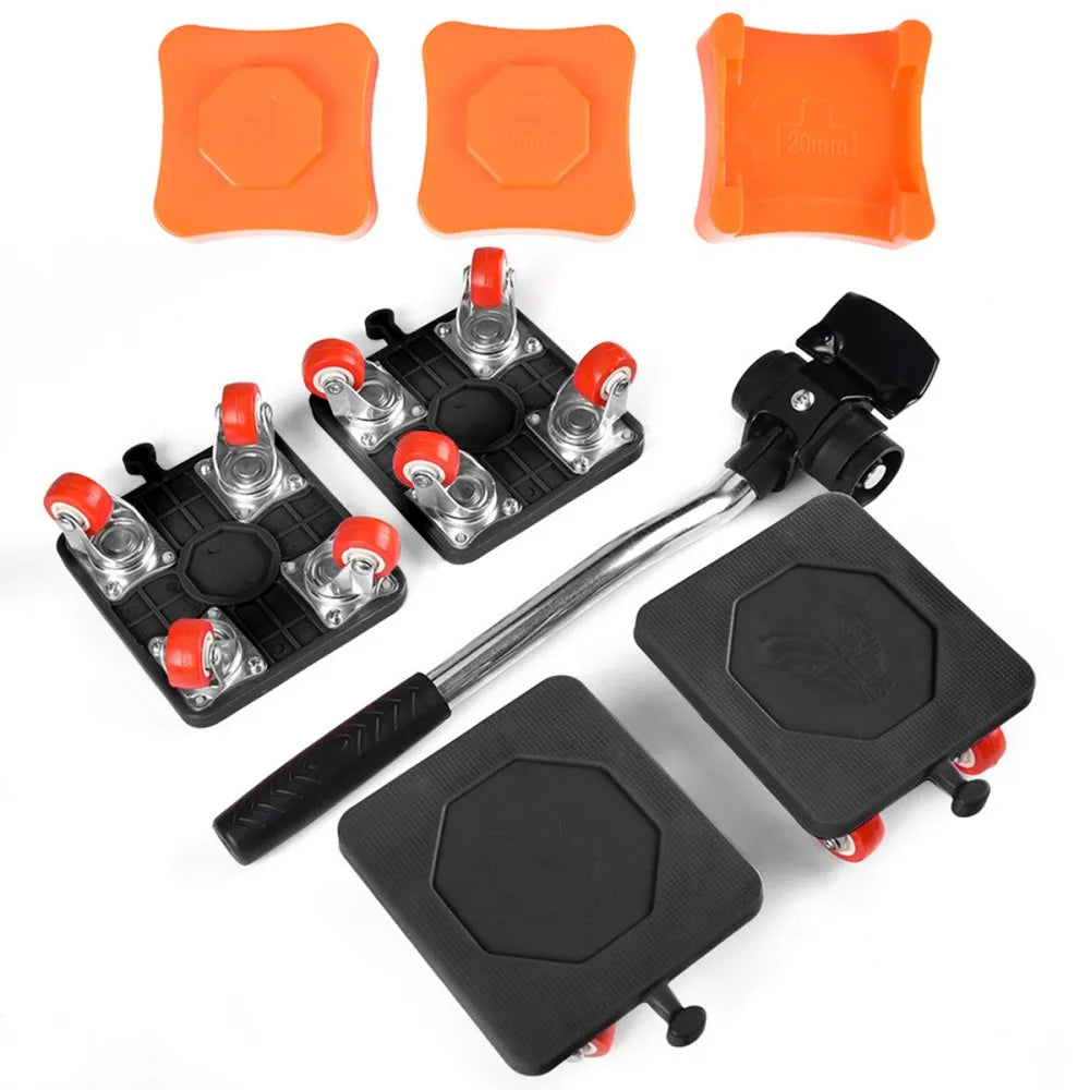 400KG Heavy Duty Furniture Mover Tool Set with Slides, Wheels, Roller Bar