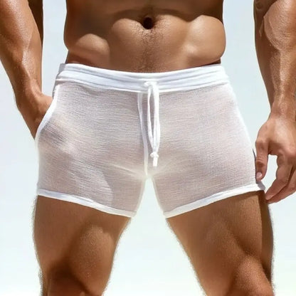 Sexy Schnür-Shorts für Herren – Bequeme Freizeit- und Fitness-Shorts für Männer, atmungsaktive lässige Workout-Shorts, stylische Lounge-Shorts