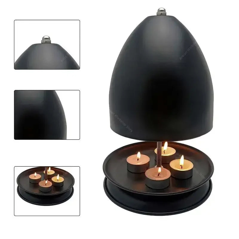 Tea Light Oven Tealight Candle Heater Double-Walled Metal Radiator Candle Heater Hand Warmer For Home Study Office Living Room