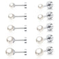 2pcs Simple Imitation Pearl Stud Earrings For Women Girls Stainless Steel Screw Back Pierced Studs Jewelry Gifts