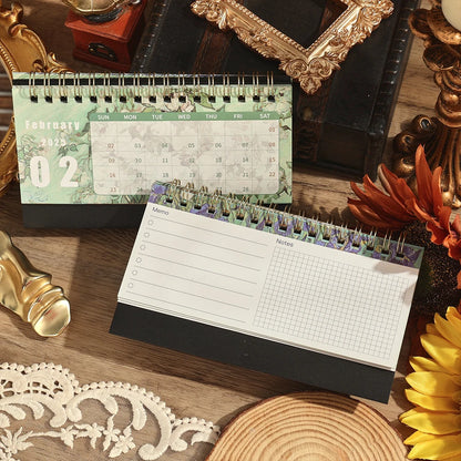 Vintage Coil Desk Calendar Tabletop Flip Memo card