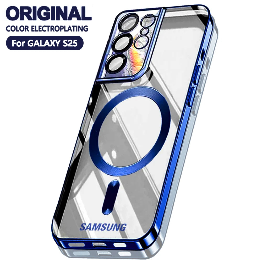 Samsung phone case with blue accents on a white background