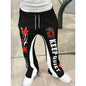 Women's Cross Print Flared Color-Block Sweatpants