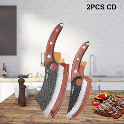 Professional Kitchen Forged Knife BBQ Cooking Chef Knives Wooden Handle Meat Cleaver Fruit Cutter Boning Knife Kitchen Supplies