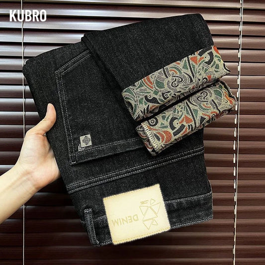 Autumn and Winter 25 Years of High-end Business Casual Light Luxury Fashion with Men's Small Straight Men's Jeans  Jeans