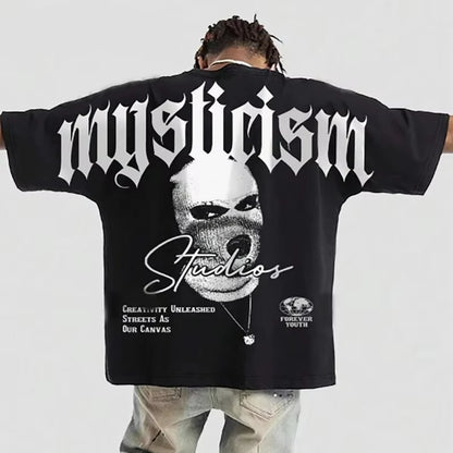 Herren modisches lockeres und bequemes weiches Kurzarm-T-Shirt im American Retro Stil mit Rundhalsausschnitt – Streetwear Neues Y2K Oberteil