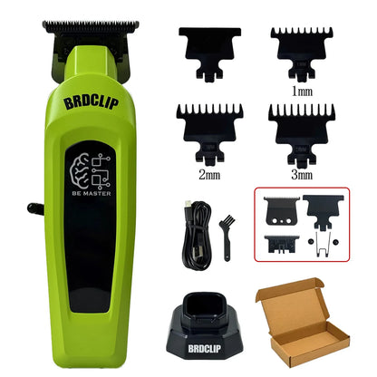 BRDCLIP Professioneller elektrischer Haarschneider BRD 107 Haarschneidemaschine für Männer 8000 U/min mit Basis 2000 mAh Barber Shop Graviermaschine
