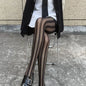 Gestreifte Overknee-Strümpfe Strumpfhosen Dessous Strumpfwaren Ultralange Nylonstrumpfhosen Strumpfhosen Damen Schwarze Strumpfhosen Bodystockings Neu