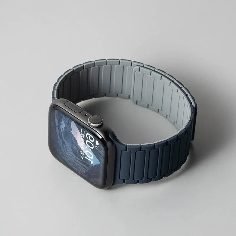 Silicone Strap for Apple Watch 46mm 42mm 49mm 45mm 41mm 44mm 40mm Magnetic Band for IWatch Ultra 3/2 Series 11 10 9 8 7 6 SE 5