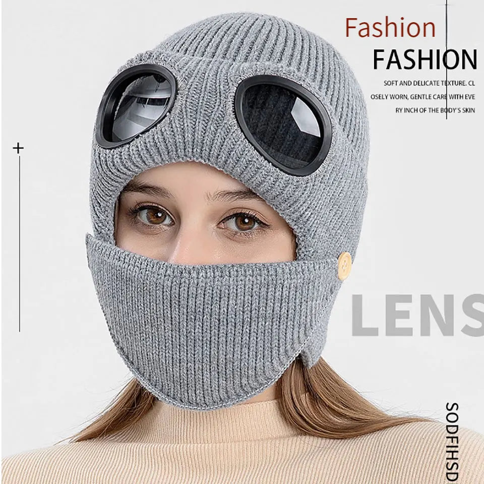 Winter Warm Fashion Windproof Cap Cold And Snow Protection Warm Ski Knit Headwear Outdoor Sports Bicycle Running Cap Men Women