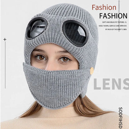 Winter Warm Fashion Windproof Cap Cold And Snow Protection Warm Ski Knit Headwear Outdoor Sports Bicycle Running Cap Men Women