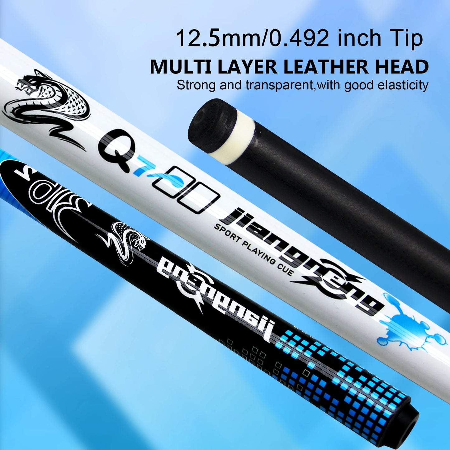 Viper 12.5mm Billiards Cue Bag Set Professional Carbon Fiber American Pool Cue Stick Smooth Shaft for Home and Bar Pool Games