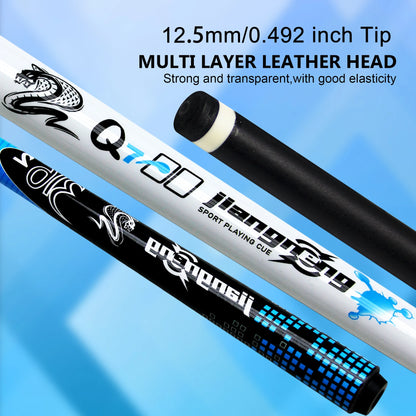 Viper 12.5mm Billiards Cue Bag Set Professional Carbon Fiber American Pool Cue Stick Smooth Shaft for Home and Bar Pool Games