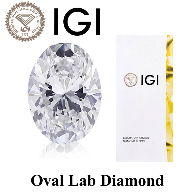IGI Lab Diamond 1-5CT DEF VS-VVS Pear Heart Emerald Radiant Cushion IGI GIA Certificate White Grown Stone