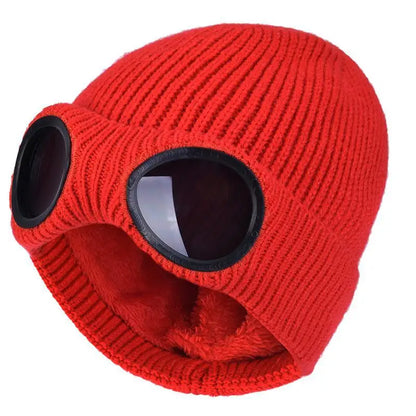 Mode Hut mit Brille Damen Winter Solid Casual Beanie Strick Koreanisch Gestrickt Orange Schwarz Kopfwärmer Mütze