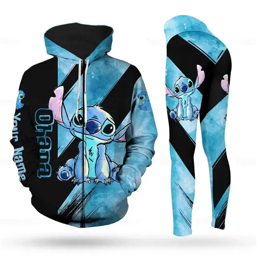 Customized Name Mickey Hoodie Women Hoodie Set Mickey Yoga Pants Sweatpants Women Disney Yoga Hoodie Leggings Fashion Sportswear