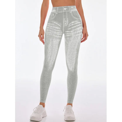 Teglex Faux Jeans Yoga Leggings | Seamless Skinny
