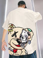 Heiß begehrtes neues Herren-T-Shirt für den Sommer mit Teddybär-Totenkopf-Aufdruck, bequem und atmungsaktiv, Rundhals, Outdoor, Urban, High Street