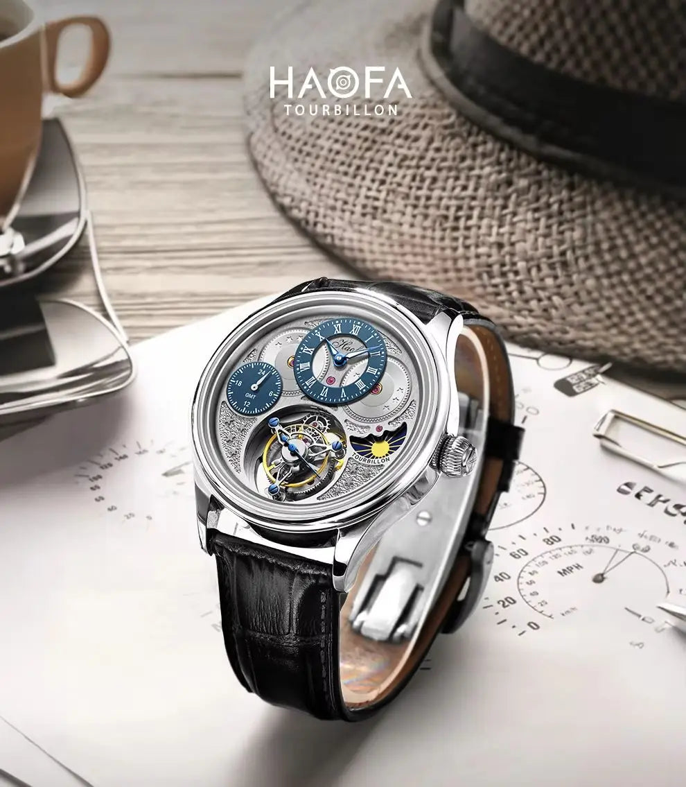 Haofa GMT Flying Tourbillon Men's Watch Sapphire